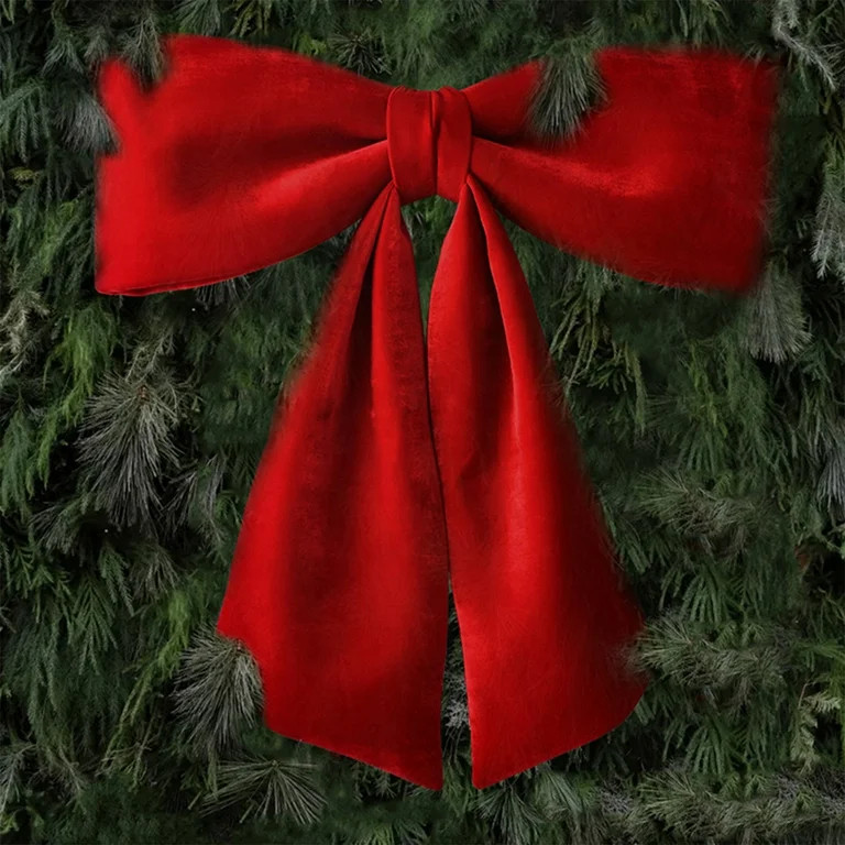 HOARBOEG Red Velvet Christmas Bow, 26in Oversized, Large Decorative Hanging Bow | Walmart (US)