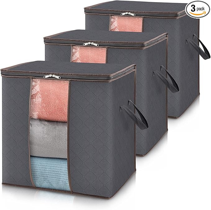 Lifewit Clothes Storage Bag 90L Large Capacity Organizer with Reinforced Handle Thick Fabric for ... | Amazon (US)