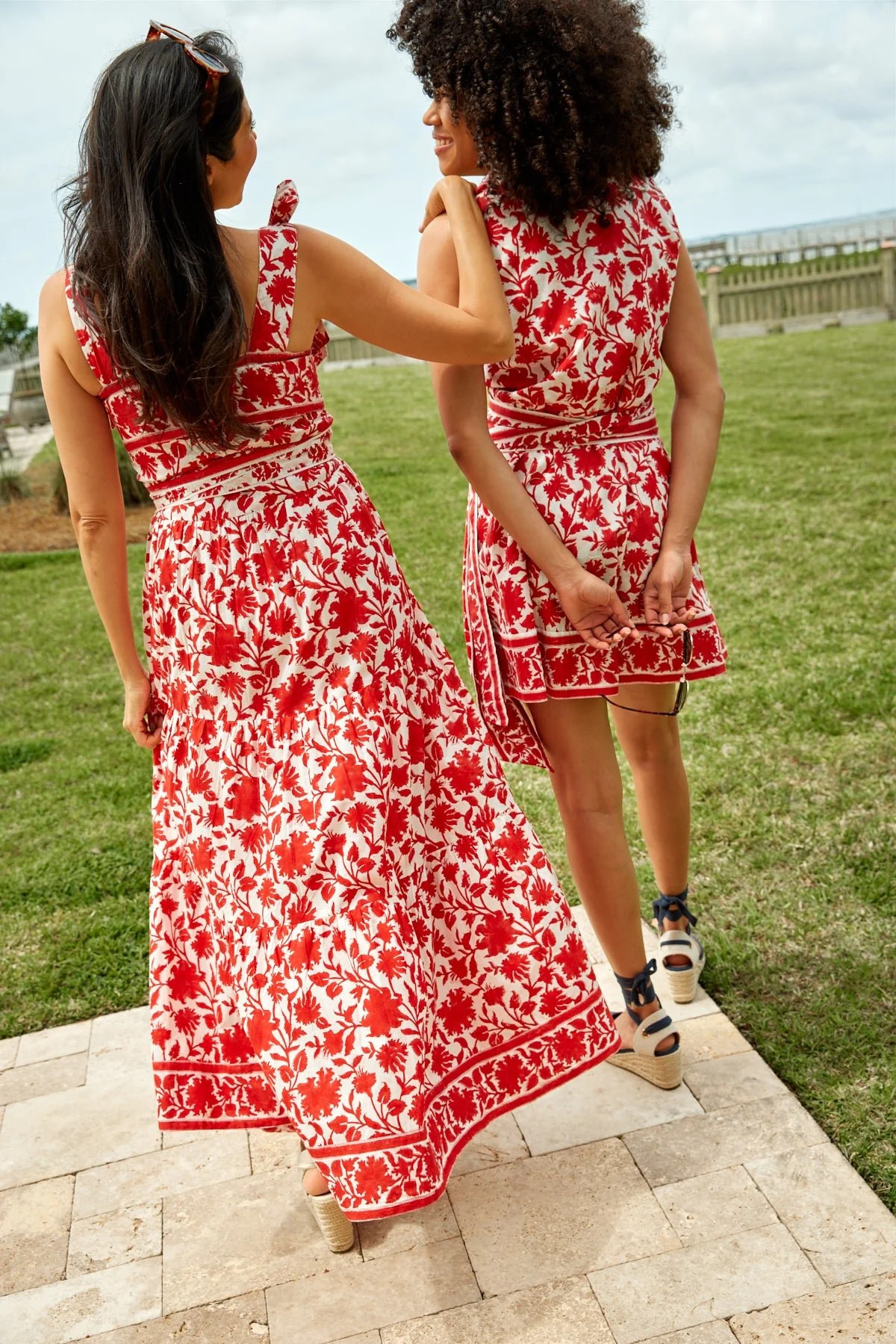 Annabel Sundress | Red/White Vintage Lily | SUE SARTOR