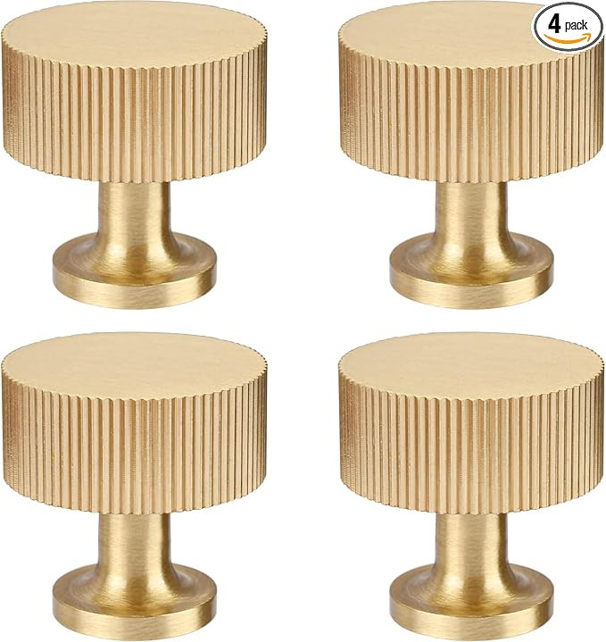 RZDEAL 4pcs Solid Brass Cabinet Knobs Pulls Cabinet Drawer Dresser Gold Knobs Modern Handles Knob... | Amazon (US)