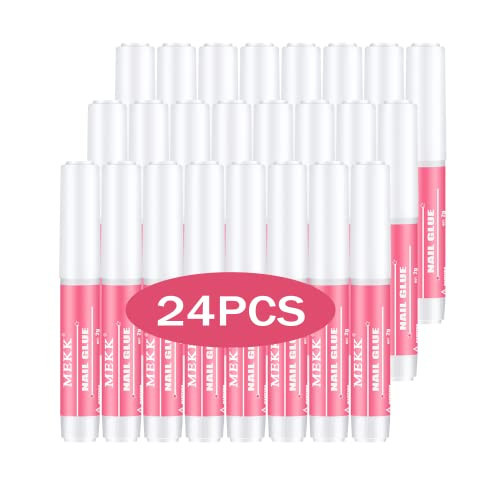 MEKK Nail Glue,Super Strong & Long-Lasting Nail Glue for Acrylic Nails,Press Ons & Nails Tips,Professional Adhesive for Nail Art Supplies,0.07OZ/PCS (24PCS) | Amazon (US)