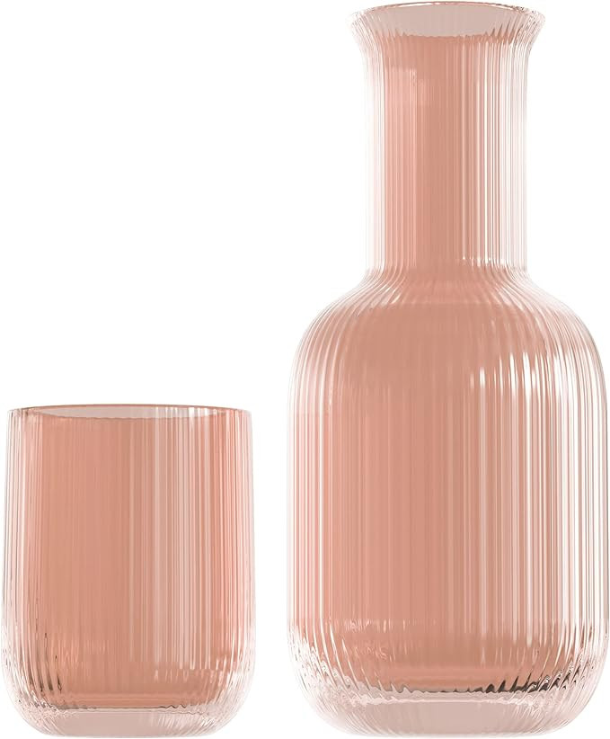 American Atelier Bedside Water Carafe with Tumbler | 28-Ounce Pitcher and Matching Drinking Glass... | Amazon (US)