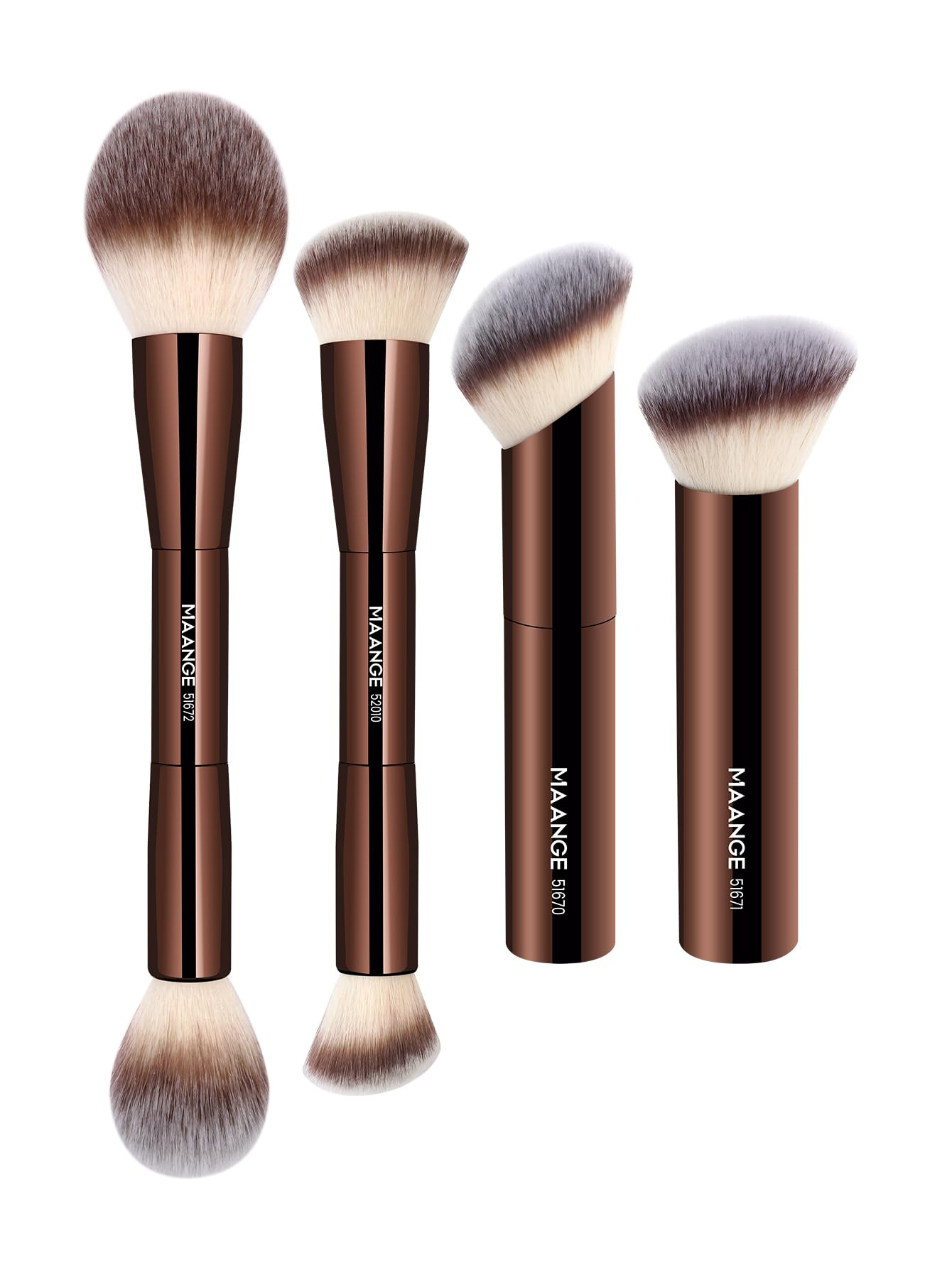 MAANGE 4 PCS Foundation Makeup Brush Set Double-ended Kabuki Brush Contour Brush for Liquid Powde... | Amazon (US)