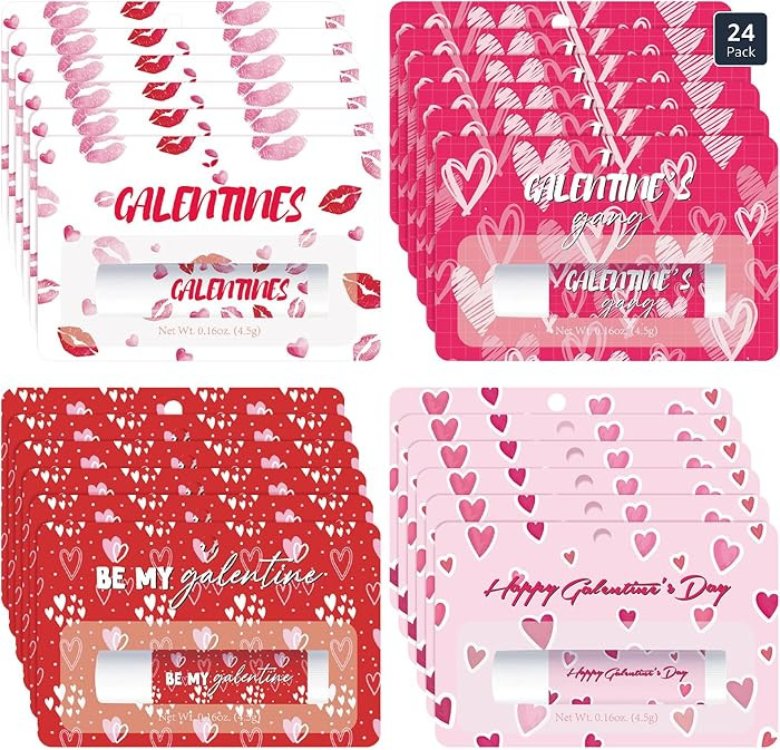 Loopeer 24 Pack Galentine's Day Lip Balms Gifts Bulk for Women Cute Pink Heart Lip Balm Travel Si... | Amazon (US)