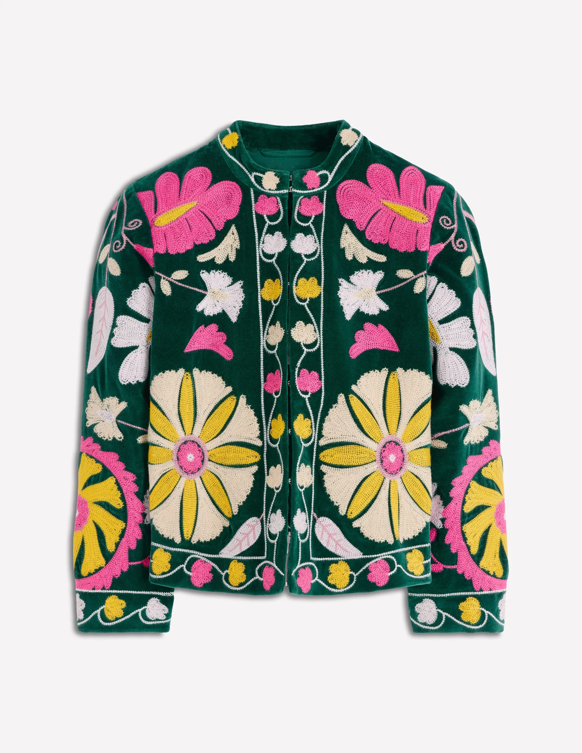 Embroidered Souvenir Jacket-Emerald Night Embroidery | Boden (US)