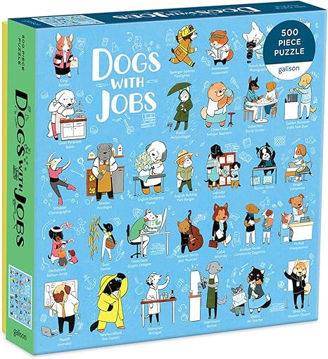 Galison Dogs with Jobs Puzzle, 500 Pieces, 20” x 20” – Jigsaw Puzzle Featuring an Amusing I... | Amazon (US)