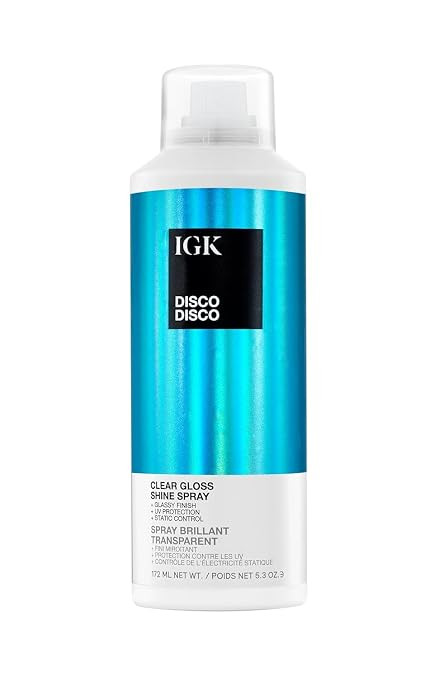 IGK Disco Disco Clear Gloss Shine Spray – High-Shine Finishing Spray with UV Protection – Veg... | Amazon (US)