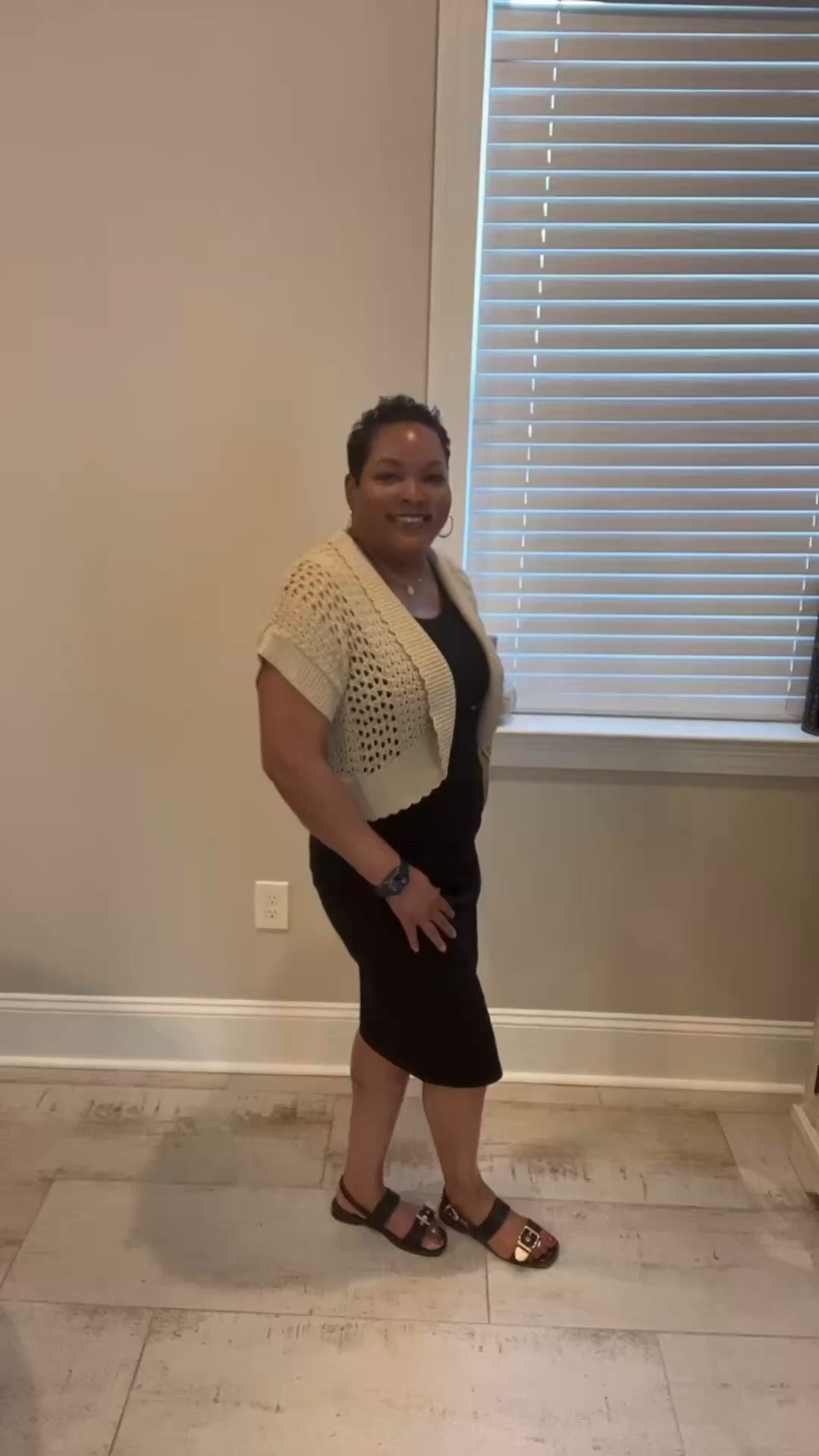 Today’s fit: classic black, cozy crochet, and confidence to match. Sometimes the best outfits are the ones that feel as good as they look. 🤍✨

#LTKootd #LTKOver40 #LTKPetite