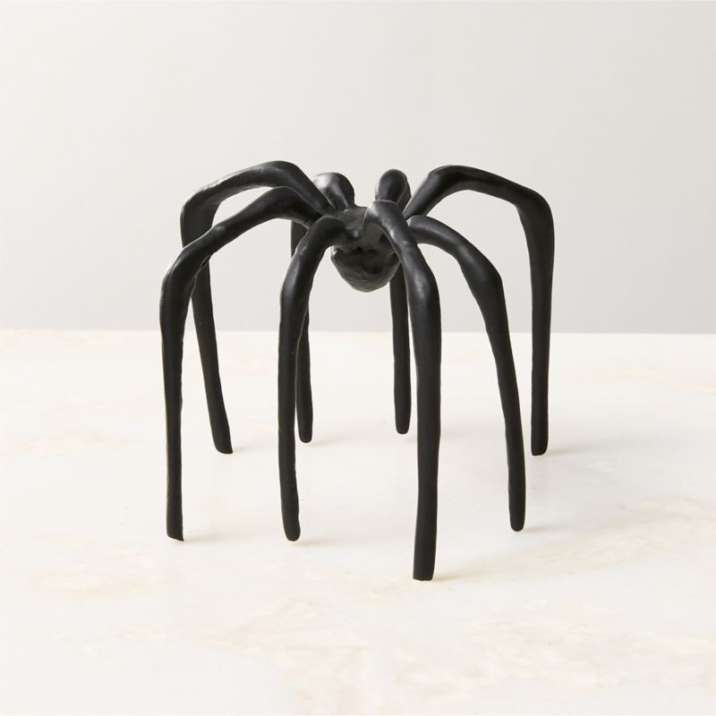 Huntsman Black Cast Aluminum Decorative Spider 2.25" | CB2 | CB2