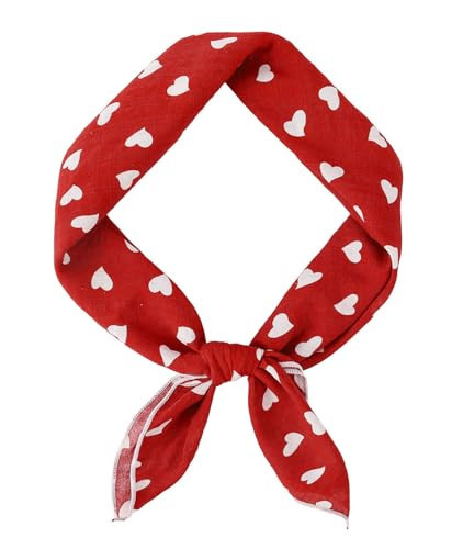 GERINLY Small Heart Scarf Cotton, Valentine Purse Scarves, Natural Bandana for Women | Amazon (US)