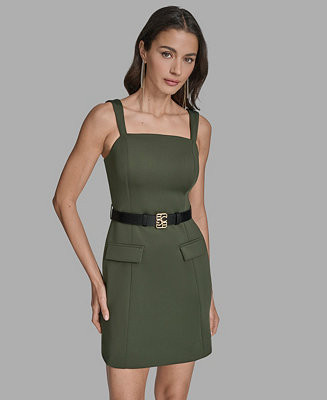 BCBG Women's Sleeveless Belted A-Line Dress - Macy's | Macy's
