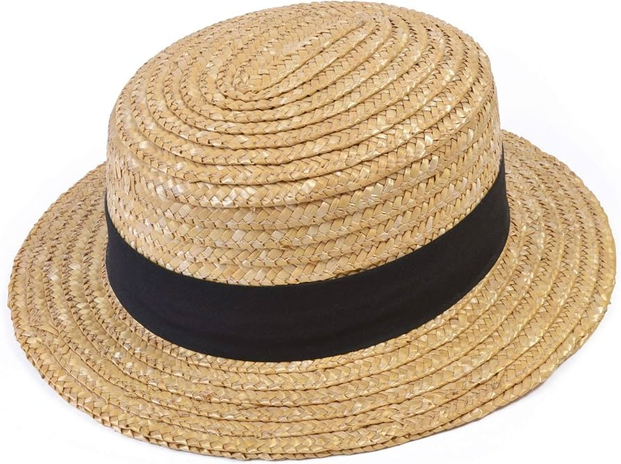 Bristol Novelty BH126 Straw Boater Hat, Unisex-Adult, Beige, One Size Halloween | Amazon (UK)