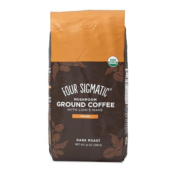 Mushroom Ground Coffee by Four Sigmatic | Organic and Fair Trade Coffee with Lions Mane, Chaga, &... | Amazon (US)