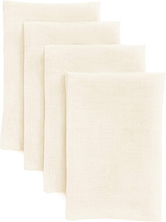 Solino Home Ivory Linen Napkins 20 x 20 Inch – 100% Pure Linen Spring, Easter, Mother's Day Clo... | Amazon (US)