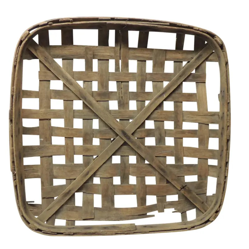 Tobacco Drying Wood Flat Basket | Chairish