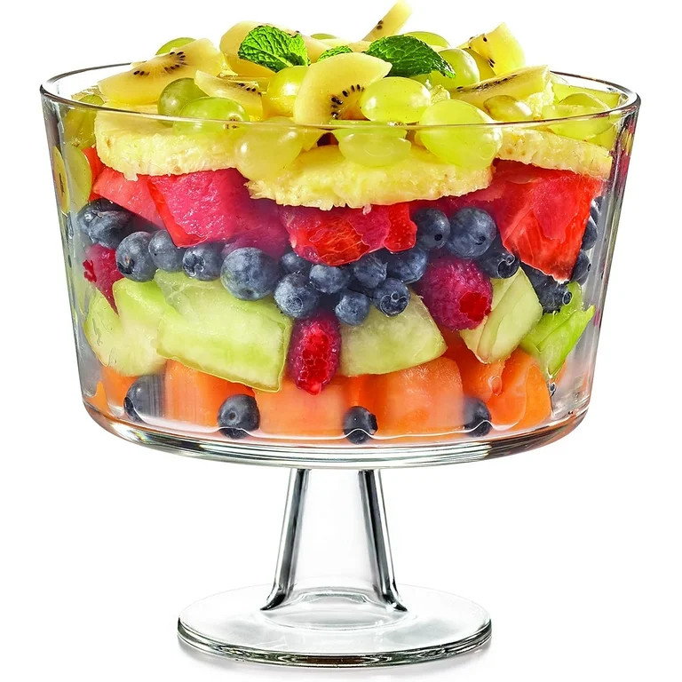 Royalty Art European Trifle Bowl with Pedestal - Crystal-Clear Glass, Modern, Made in Italy - X Q... | Walmart (US)