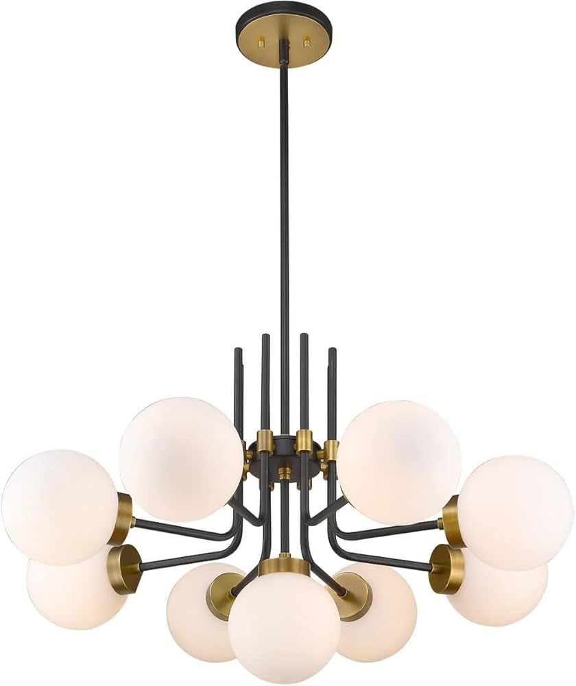 Oakestry 9 Light Chandelier in Retro Style 32 Inches Wide by 97.75 Inches High, Matte Black/Olde ... | Amazon (US)