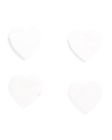 Set Of 4 Heart Alabaster Coasters | TJ Maxx