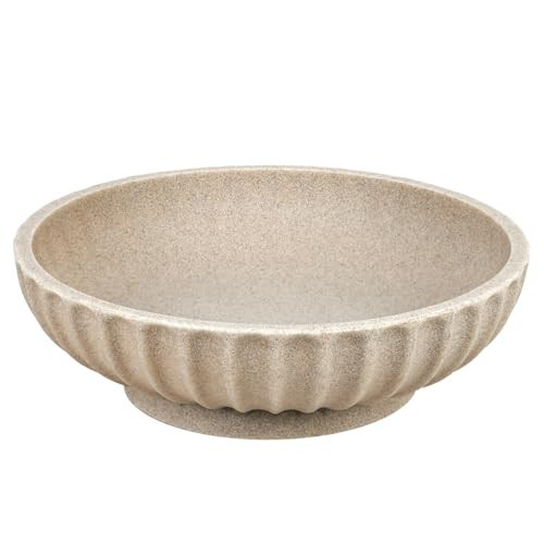 Large Decorative Bowl - Fruit Bowl for Kitchen Counter - Modern Decorative Bowl for Home Decor,Key Bowl for Entryway Table - Artificial Stone Beige | Amazon (US)