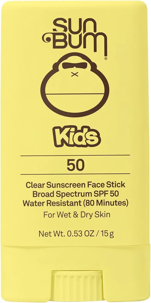 Sun Bum Kids SPF 50 Clear Face Stick Sunscreen - Wet or Dry Skin Application Broad Spectrum Sunsc... | Amazon (US)