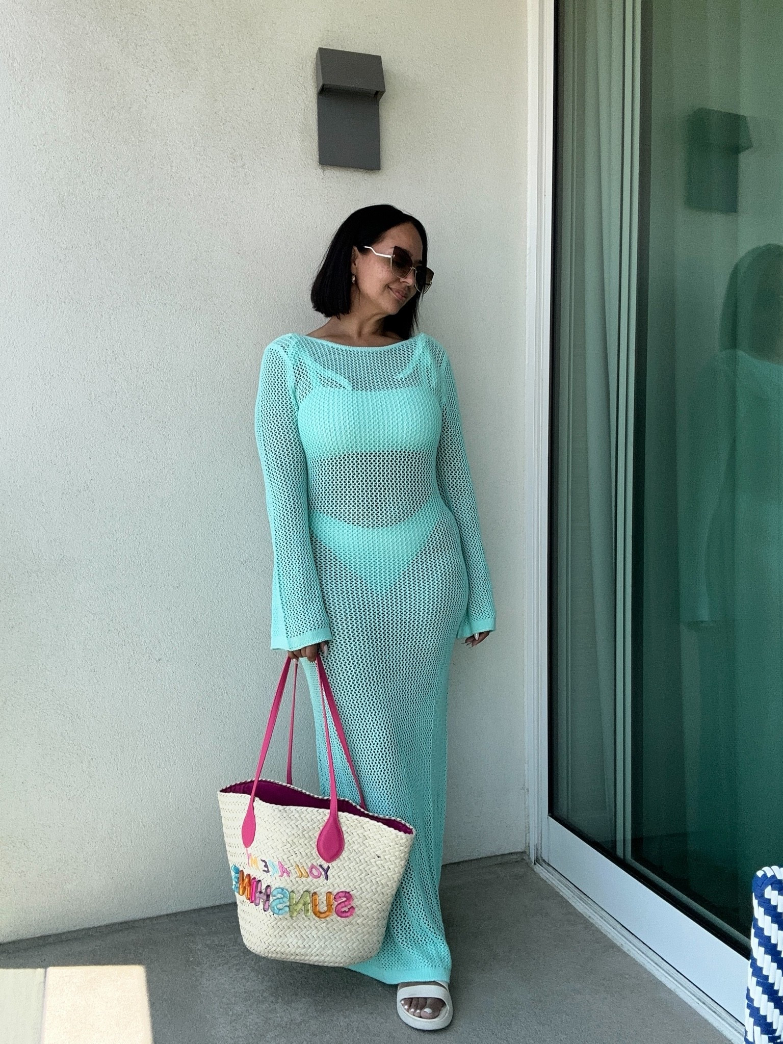 Affordable summer beach outfit for your next vacation featuring a crochet swim cover up dress, high waisted swimsuit, tote bag and sandals

over 40
petite curvy

#LTKPetite #LTKOver40 #LTKTravel