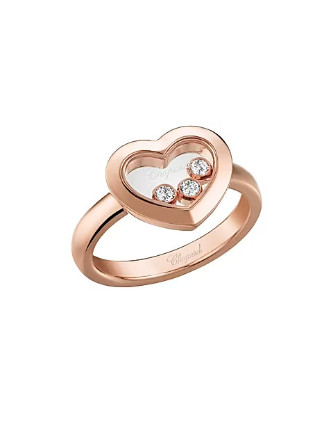 Happy Diamonds Heart 18K Rose Gold Ring | Saks Fifth Avenue