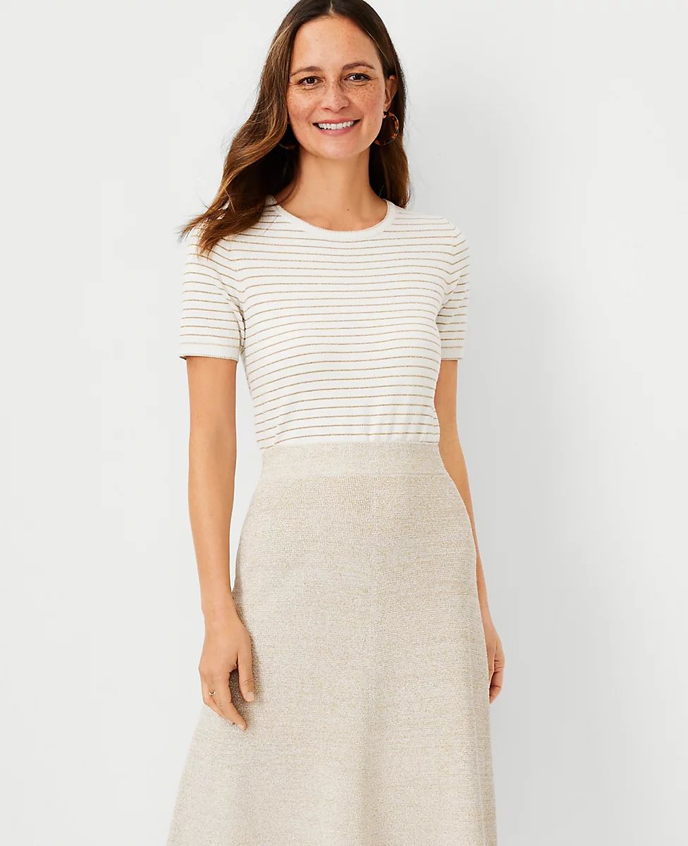 Shimmer Stripe Sweater Tee | Ann Taylor (US)