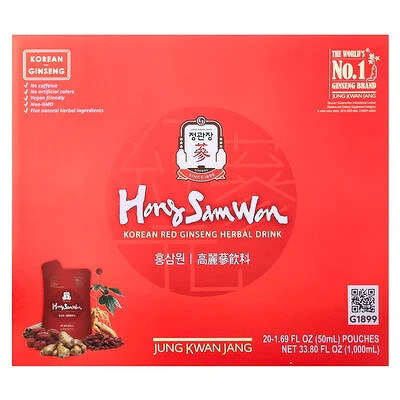 JungKwanJang, Korean Red Ginseng Herbal Drink, 20 Pouches, 1.69 fl oz (50 ml) Each | iHerb