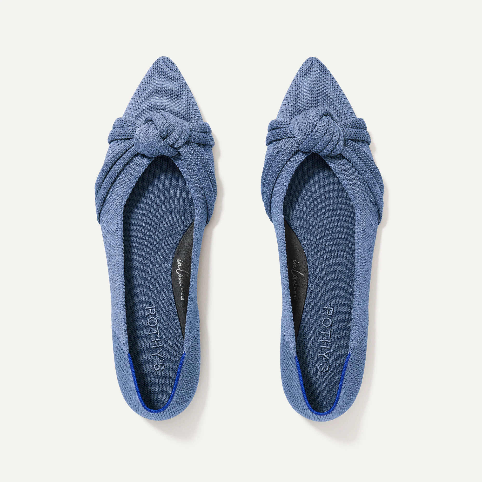 Knot Pointed Toe Flat in Sky Blue | Rothy's