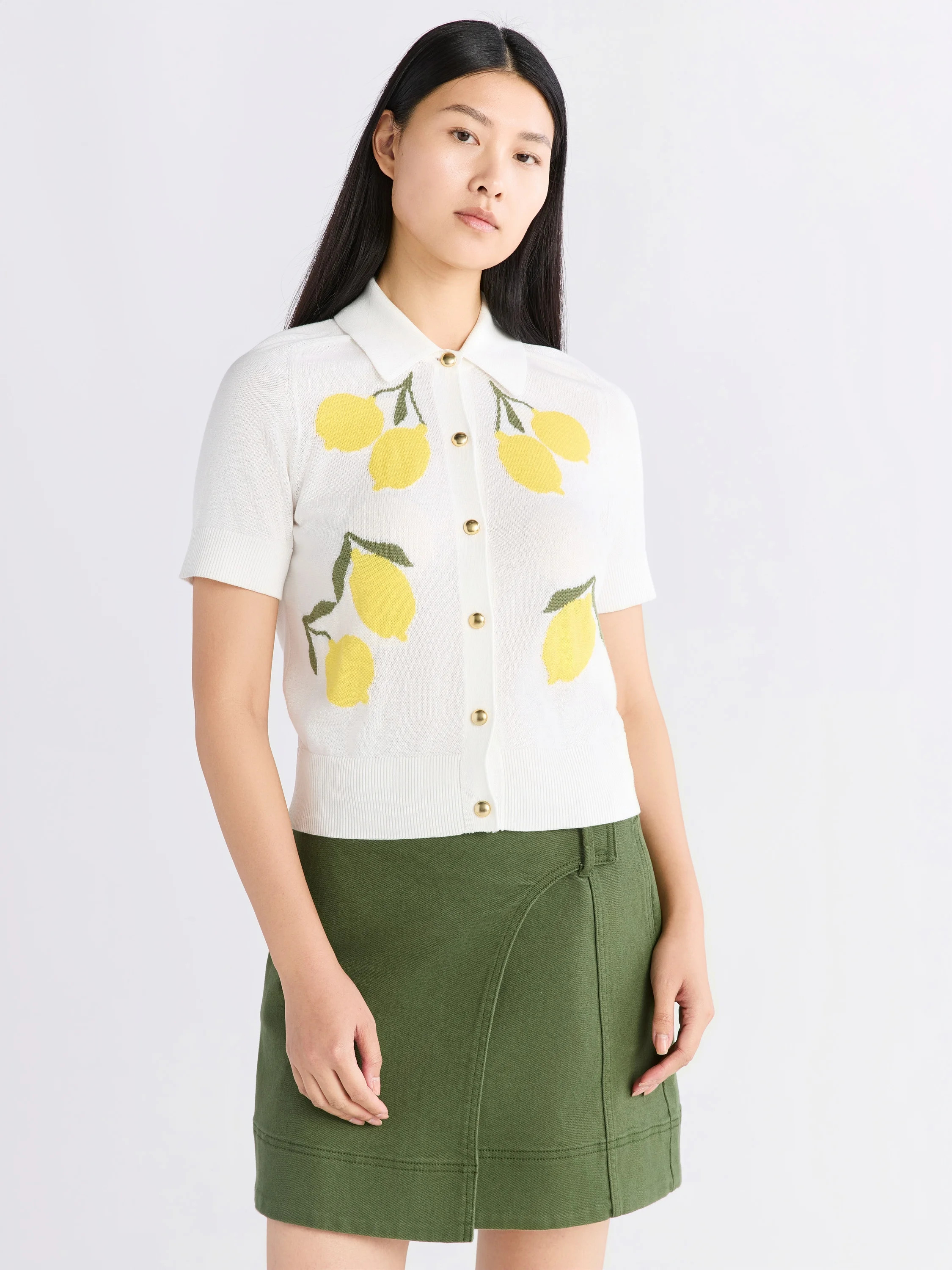 Free Assembly Women's Collared Cardigan Sweater with Short Sleeves, Lightweight, Sizes XS-XXL | Walmart (US)