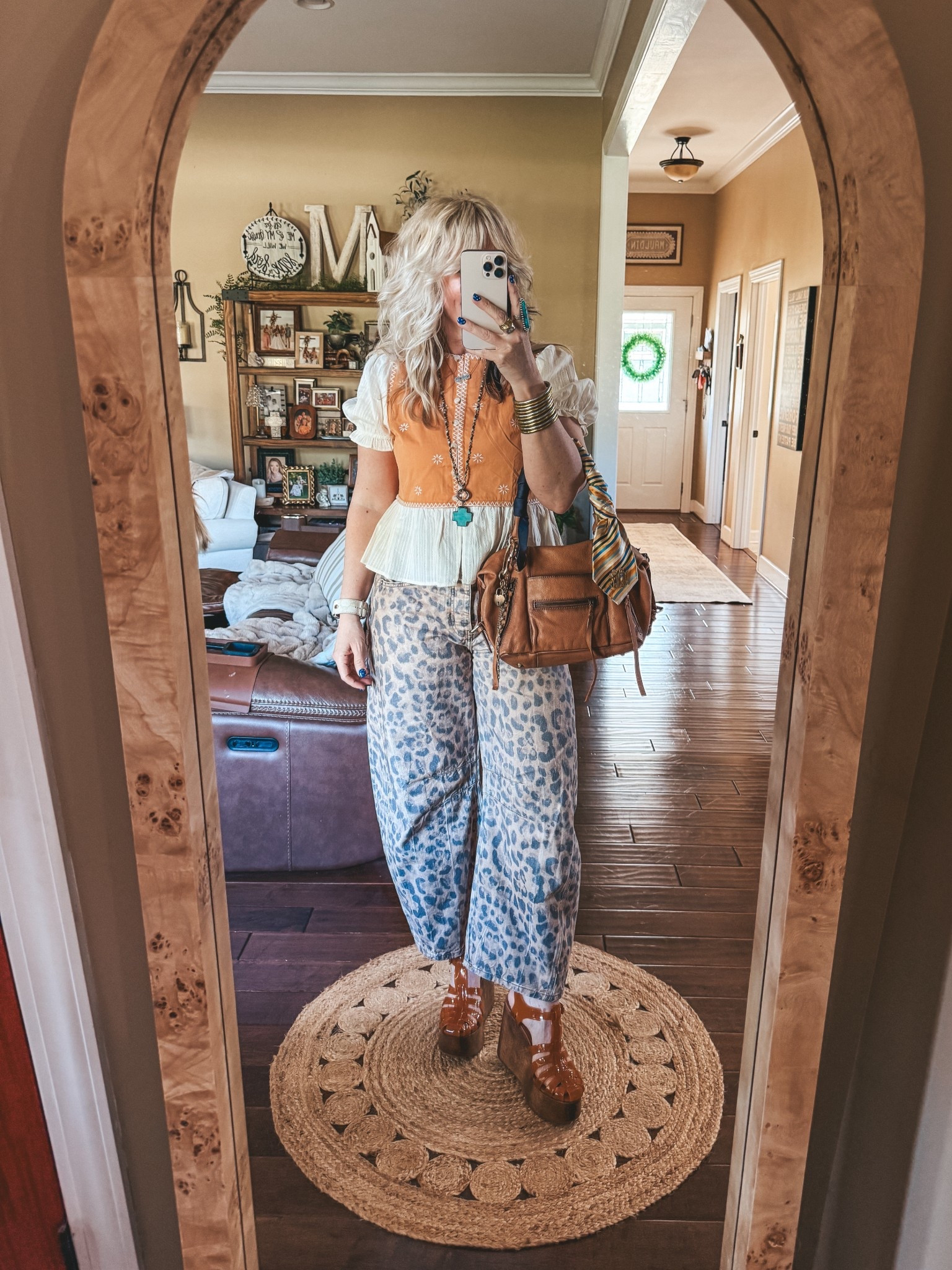 Save @threebirdnest with code MANDIE20MAULDIN if it’s not on sale!
Top M
Jeans true to size 
Sandals true to size
Turquoise jewelry and earrings save with code MANDIE20MAULDIN 


#LTKOver40 #LTKootd #LTKgrwm