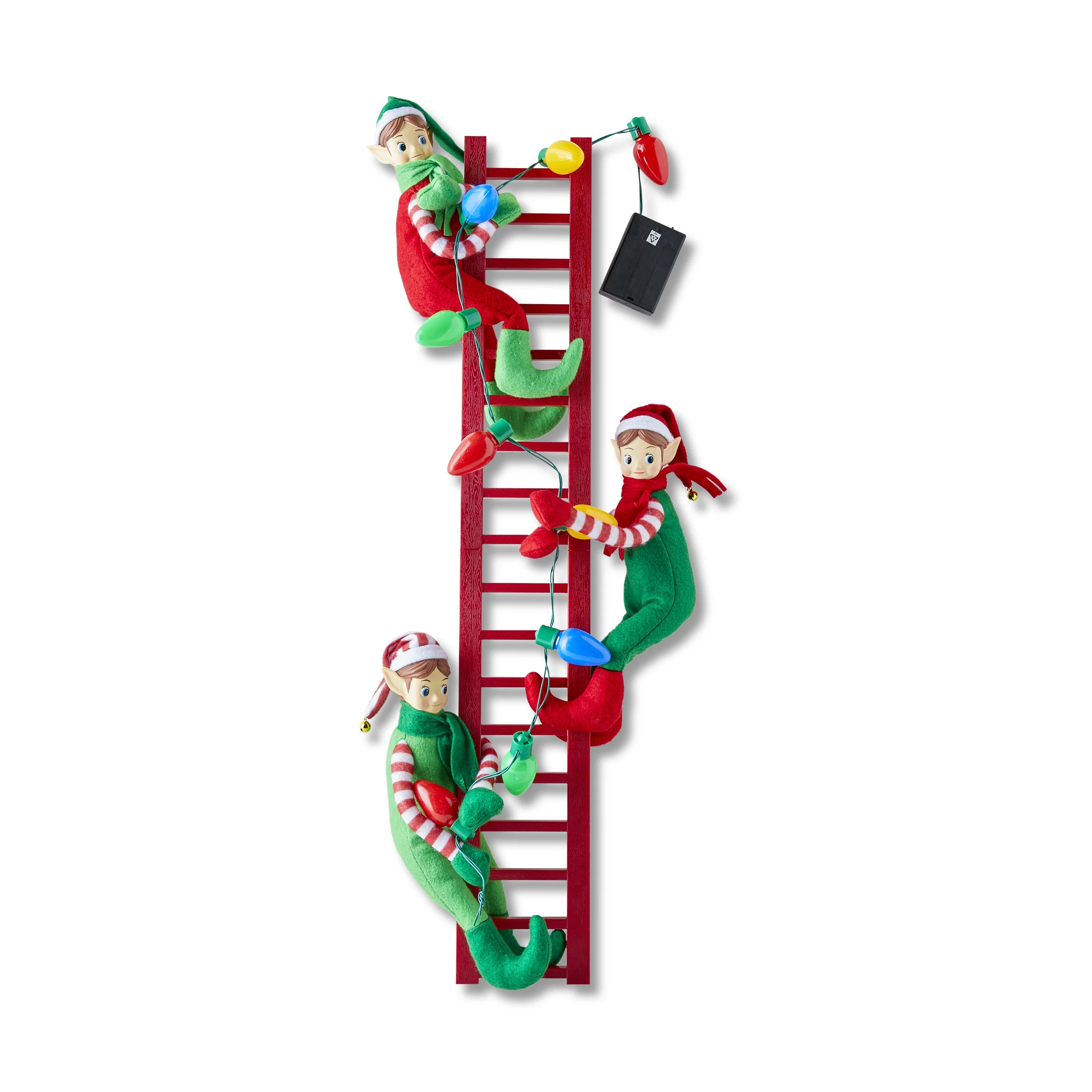 Mr. Christmas 27.5" Tree Trimmer Elves on a Ladder Decoration, Red - Walmart.com | Walmart (US)