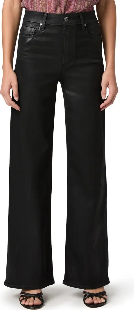 PAIGE Anessa Coated High Waist Wide Leg Jeans | Nordstrom | Nordstrom