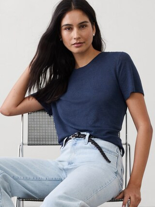 Linen-Blend T-Shirt | Banana Republic Factory