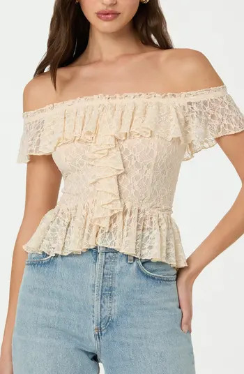 ASTR the Label Off the Shoulder Lace Peplum Top | Nordstromrack | Nordstrom Rack