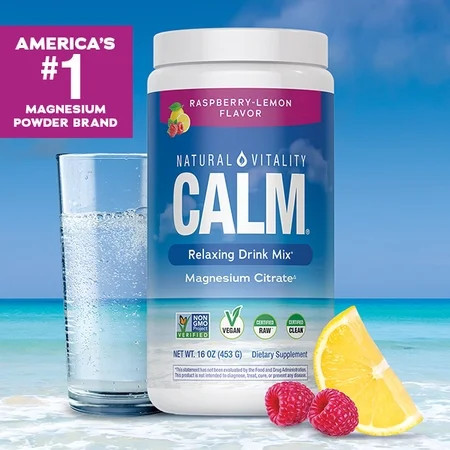 Calm Magnesium Powder | Raspberry Lemon Flavor | 16 oz | by Natural Vitality | Walmart (US)