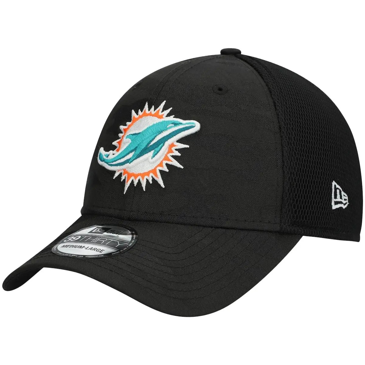 Men's New Era Black Miami Dolphins Camo Tone 39THIRTY Flex Hat, Size Medium at Nordstrom | Nordstrom