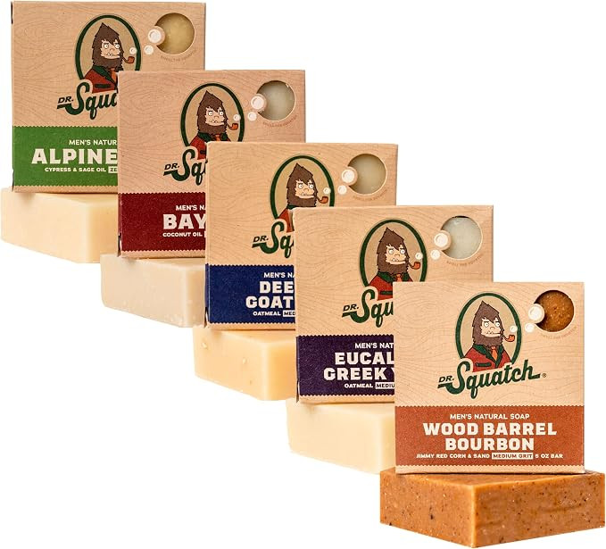 Dr. Squatch All Natural Bar Soap for Men, 5 Bar Variety Pack - Alpine Sage, Bay Rum, Bourbon, Euc... | Amazon (CA)