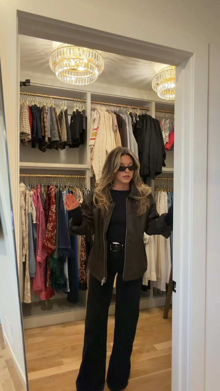 All black concert look with denim jeans and leather oversized jacket

Small top
Medium jacket
27 in jeans
Revolve code: tulip

Concert
Black look
Date night
Black denim
Bomber jacket
Leather coat
Black boots
Fall party
Nighty

#LTKSeasonal #LTKParties #LTKStyleTip