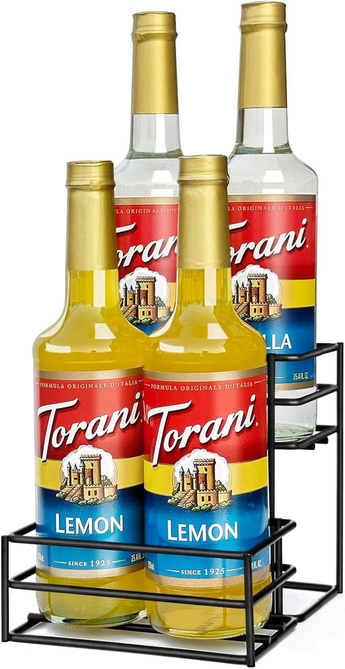 Coffee Syrup Rack (4 Bottle Capacity)，Coffee Syrup Organizer for Coffee Bar,Kitchen.Small Wine ... | Amazon (US)