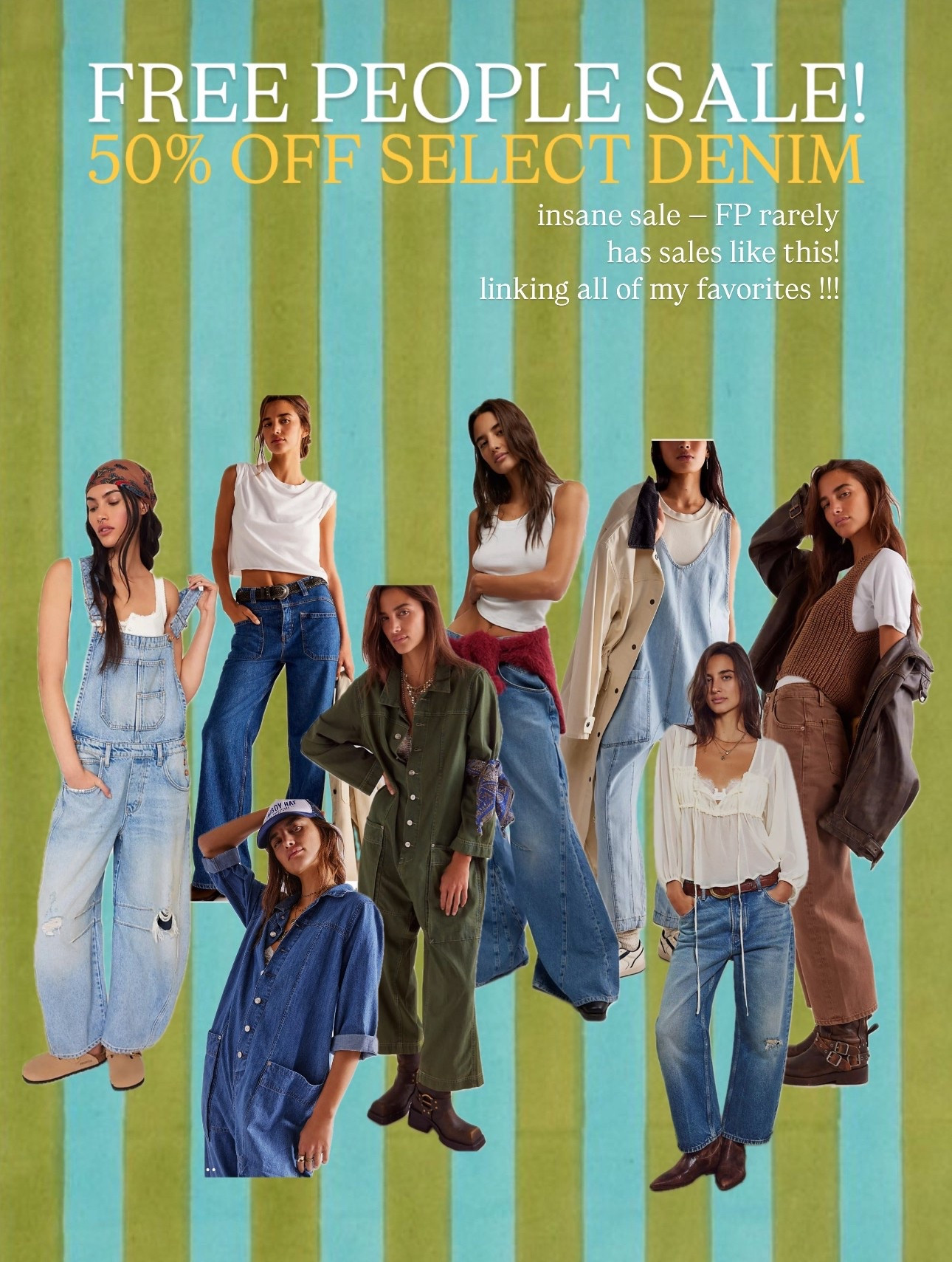 discount applied at checkout! i am usually TTS in free people denim! pre/pregnancy i was 145lbs and always got a medium or a 29 (US 8) - and i am 5’4! 

#LTKFindsUnder100 #LTKSaleAlert #LTKSeasonal