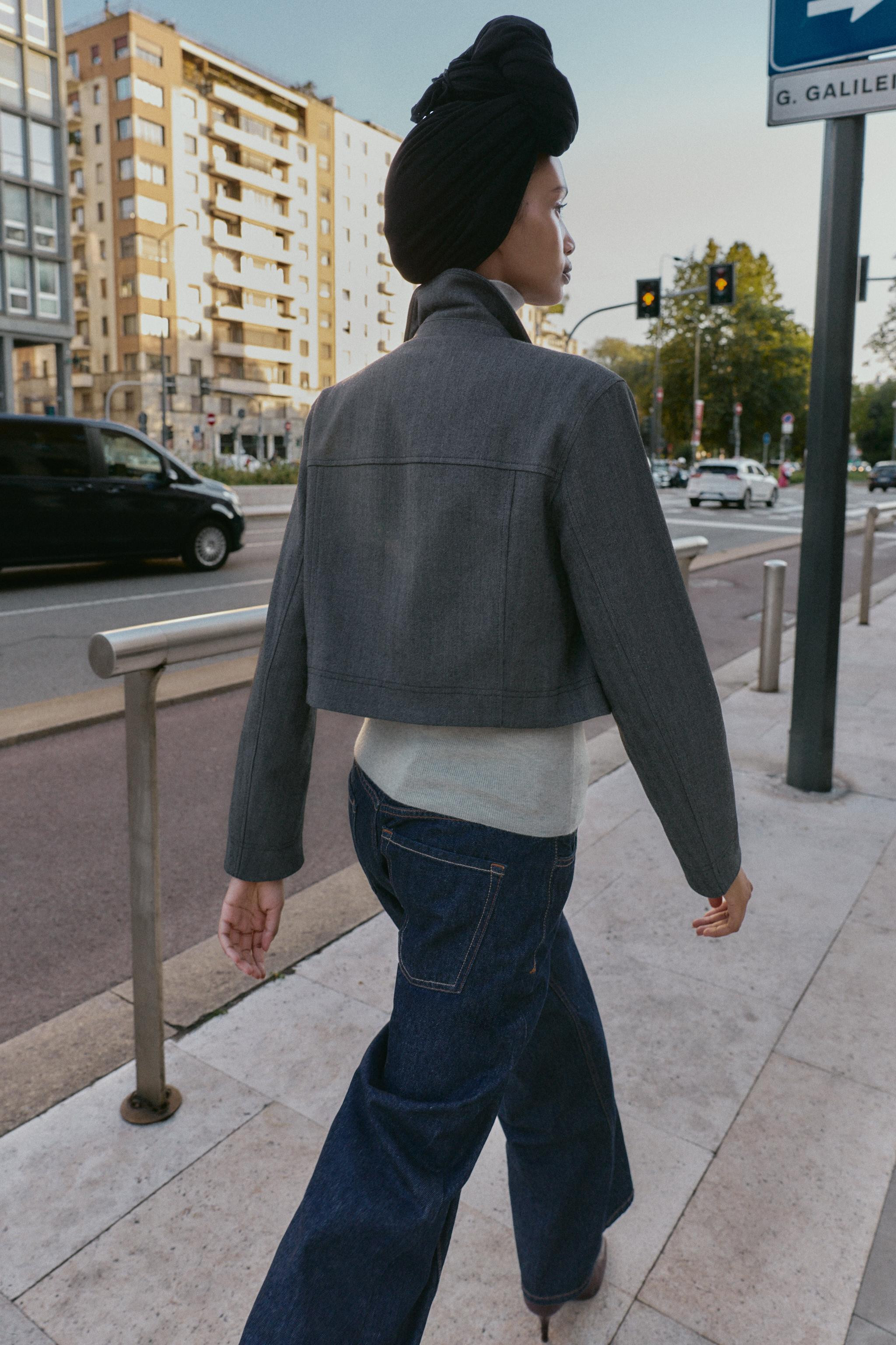 HERRINGBONE CROPPED BLAZER | Zara UK