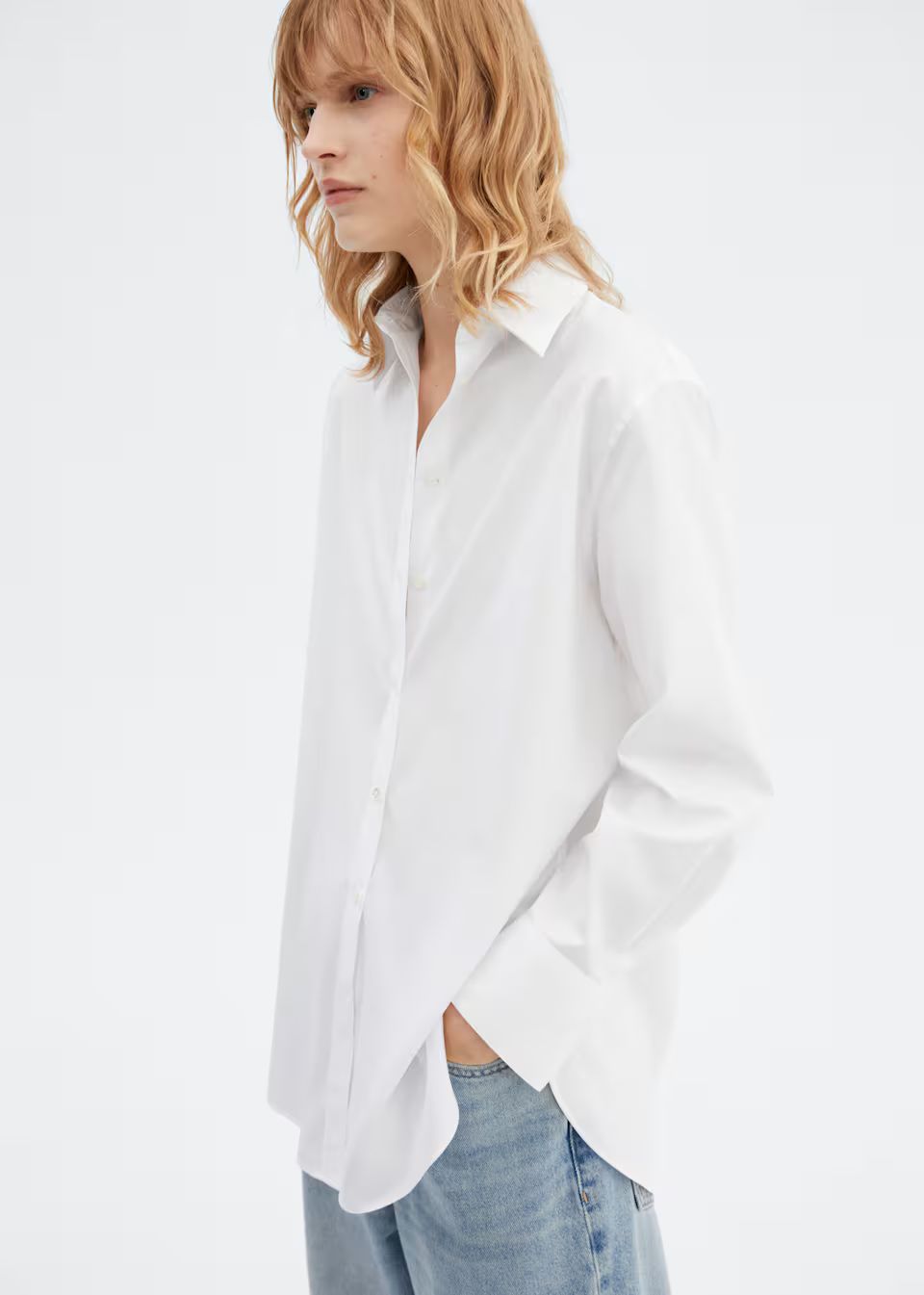 Cotton long shirt | MANGO (UK)