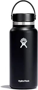 Hydro Flask Stainless Steel Wide Mouth Water Bottle with Flex Cap and Double-Wall Vacuum Insulati... | Amazon (US)