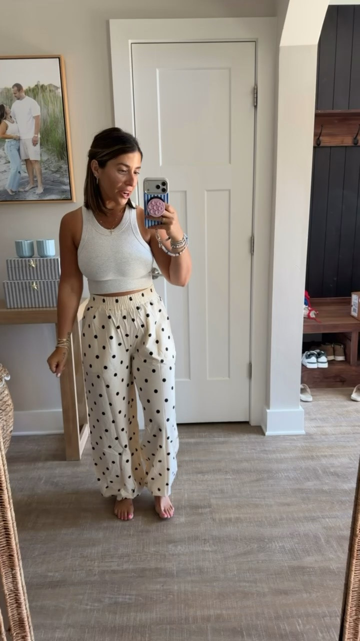 It’s not really a problem, if it’s affordable, adorable and makes you feel good, right?!? These polka dot pants, I mean… WHAT Is going on? I am so freaking excited to style these and have way too many ideas  going through my head. This looks super cute with white so I’m dying to try it with a black top. 
Fall polka dots, petite friendly pants

#LTKMidsize #LTKPetite #LTKSeasonal