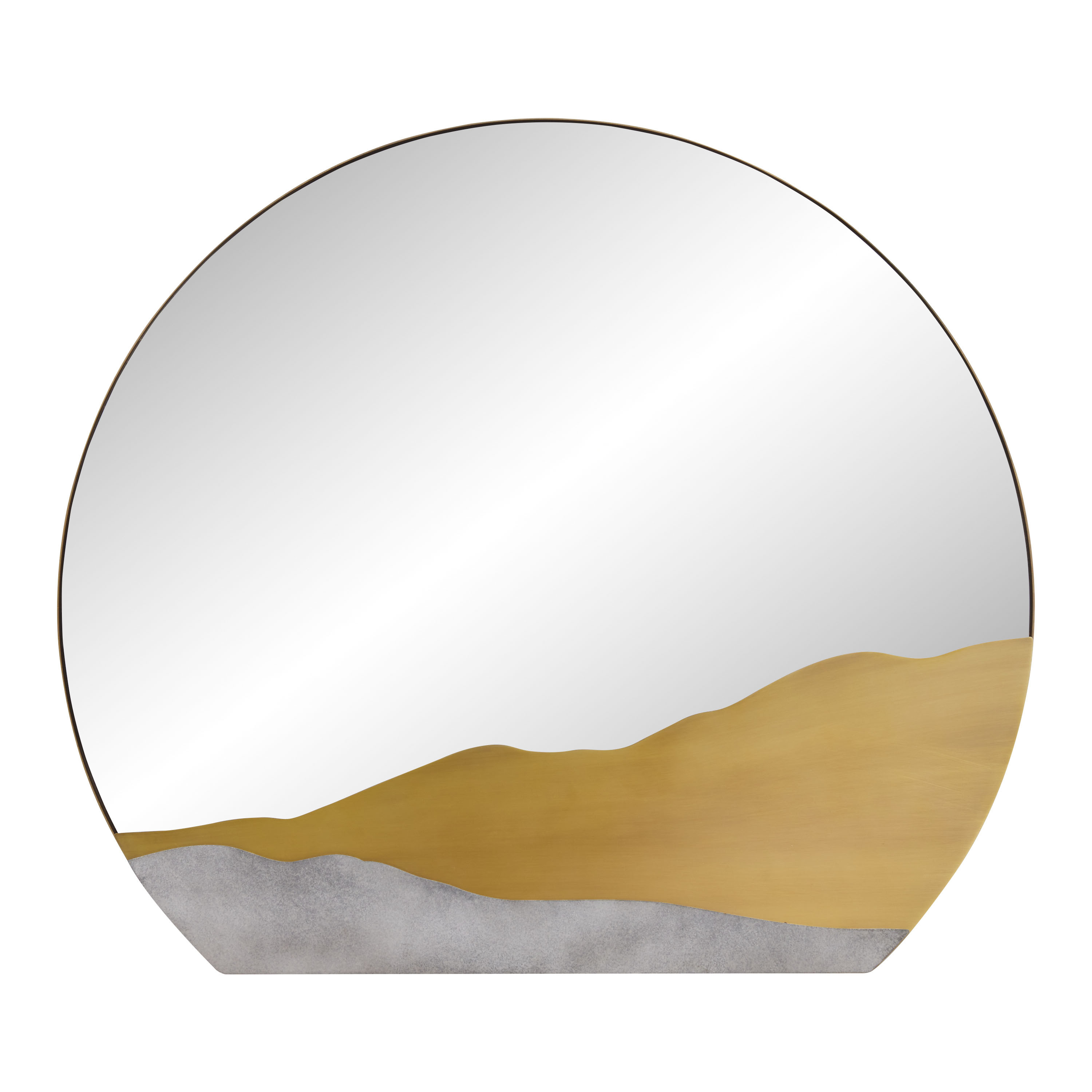 Rounded Metal Sand Dunes Wall Mirror | World Market