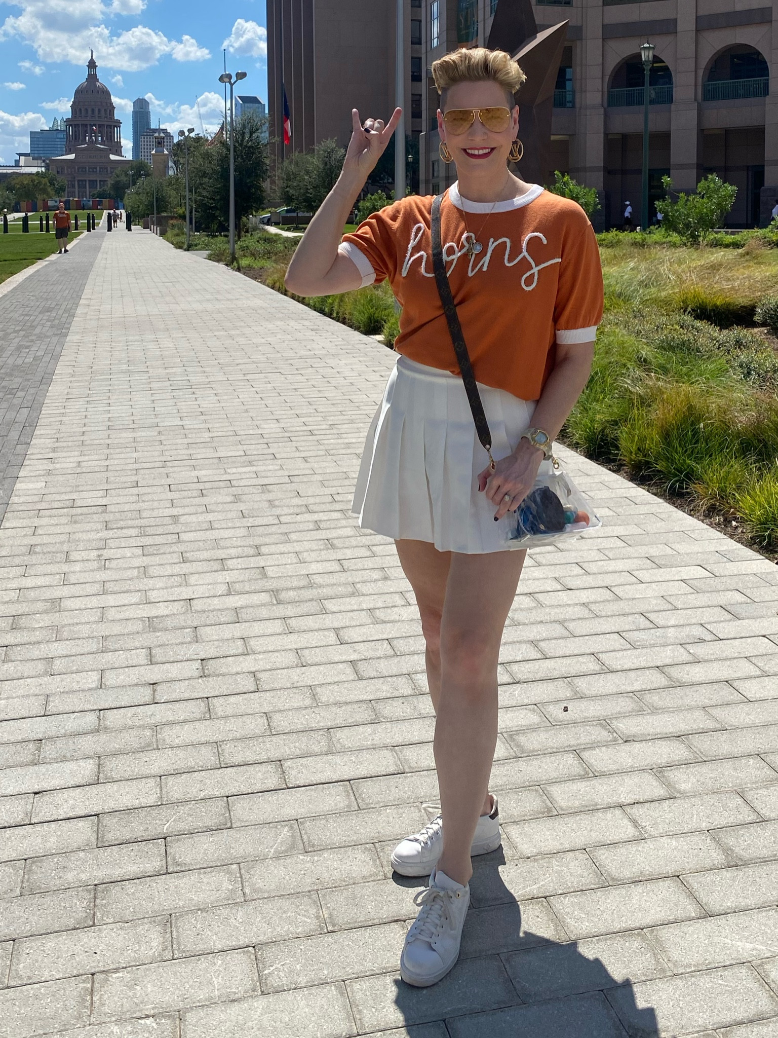 Football game style with this easy skort #footballgamestyle #footballstyle #midsize #fallweekendstyle

#LTKmidsize #LTKSeasonal #LTKfindsunder50