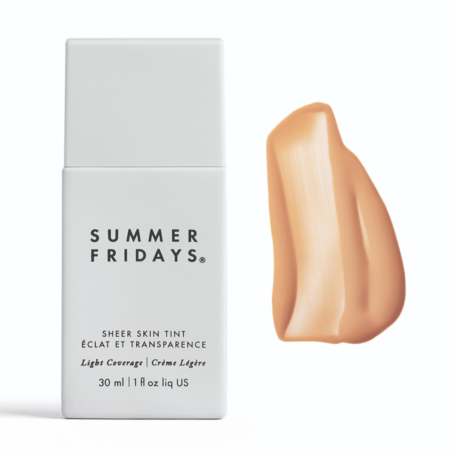 Summer Fridays Sheer Skin Tint - Tinted Moisturizer with Hyaluronic Acid - Helps Diminish Uneven Skin Tone - Sheer to Light Coverage - Shade 2.5 - Light with Cool Peach Undertones (1 Fl Oz) | Amazon (US)