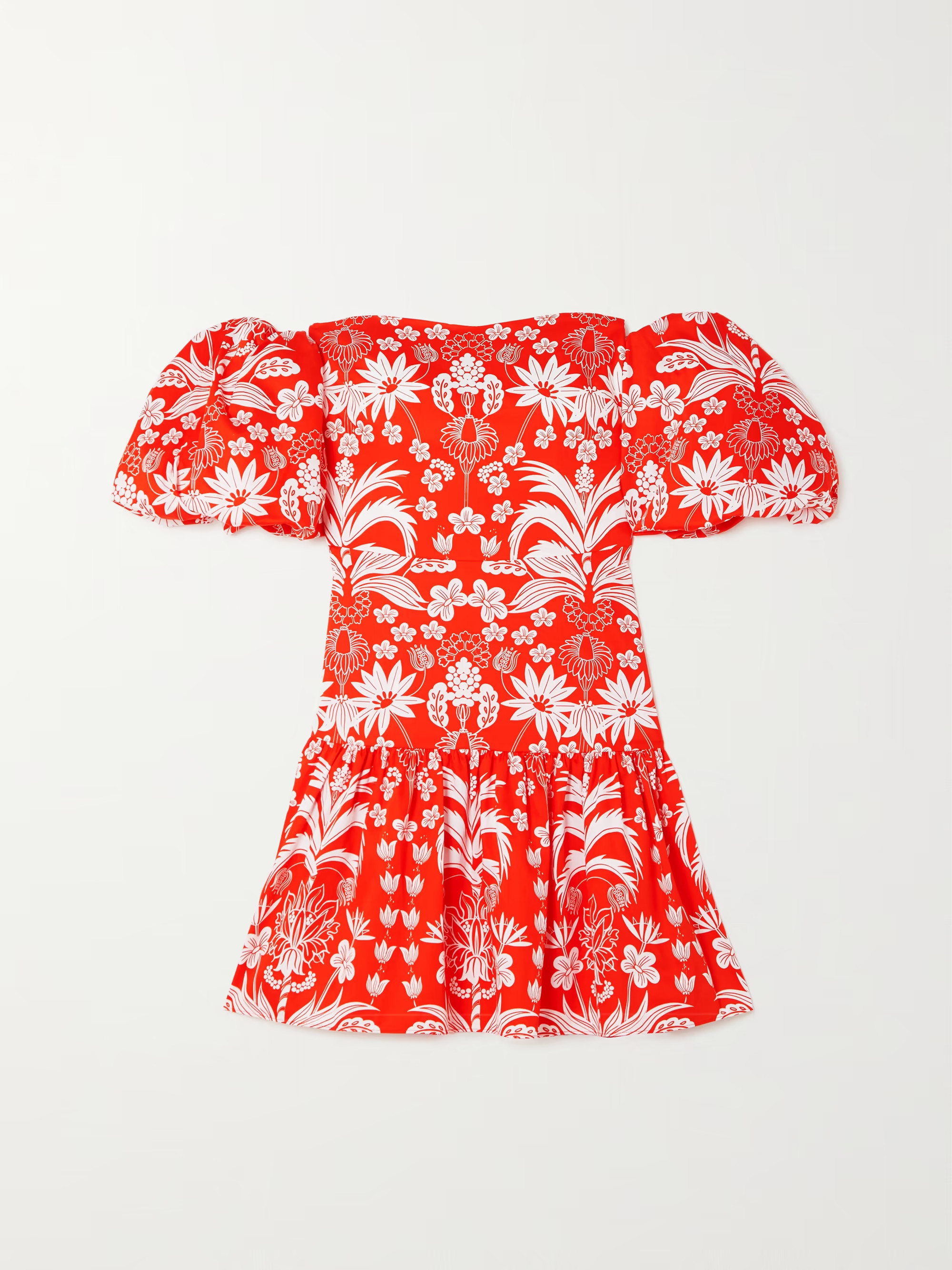 Ziggy off-the-shoulder floral-print cotton mini dress | NET-A-PORTER APAC