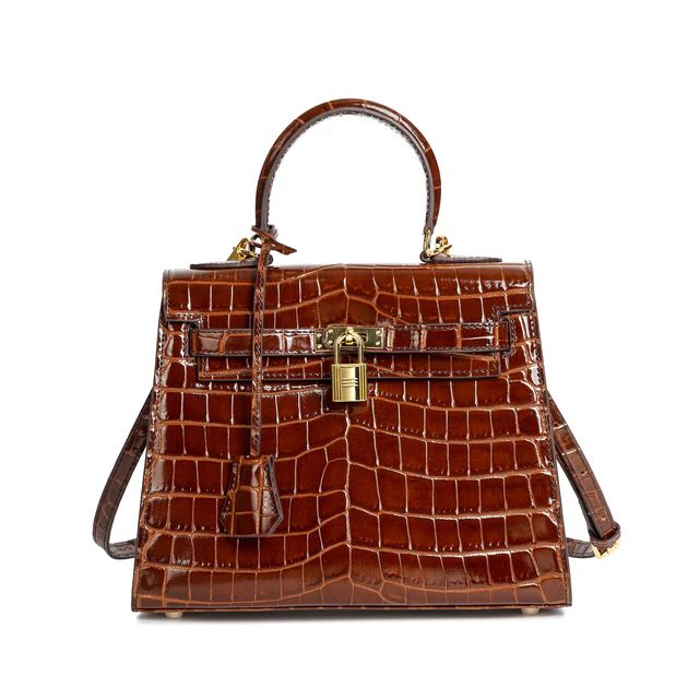 Tiffany & Fred Alligator Embossed Leather Grace Satchel | Shop Premium Outlets